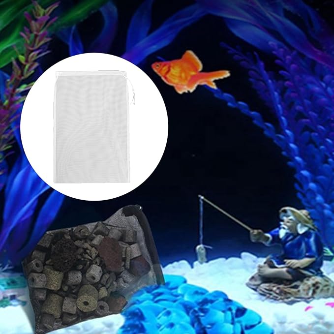 20pcs Aquarium mesh Media Filter Bag, Nylon Media Filter Bag, Suitable for Various Filters Such as Water Tank Filters, Aquarium Filters, Collection pits, Dry or Wet Filters, etc.