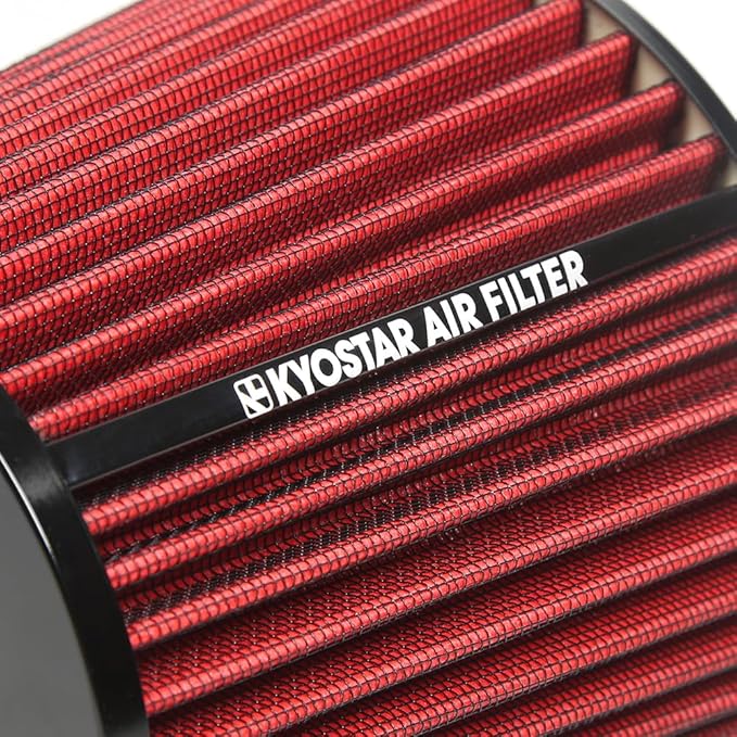 Universal 3/3.5/4" (75/89/100mm) High-Flow Air Filter, Reusable Cone Cold Air Intake, High Performance, Clamp-On Car High Flow Air Kit, Flange Diameter: 3/3.5/4 Inch, Height: 10 Inch, RED
