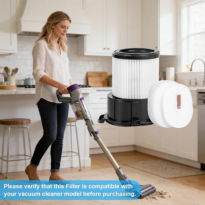Vacuum Filter Replacement for Shark IP3251 IP3253 IP1255 IP1251 IP1250 PowerDetect Cordless Stick Vacuum, 1 Post-Motor Filter & 3 Pre-Motor Filters for Handheld Vacuum