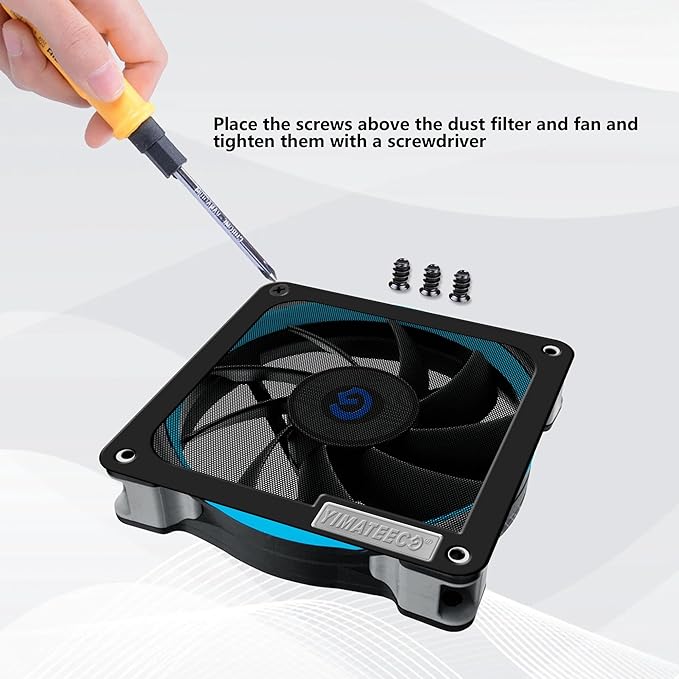 120mm Dust Filter PC for Computer Cooler Fan/PSU/Routers PVC 50 Mesh, Computer Fan Filter Grills Magnetic with Screws Dustproof Case Cover (PVC V4.0, 120 * 120mm, 2pcs, Black)