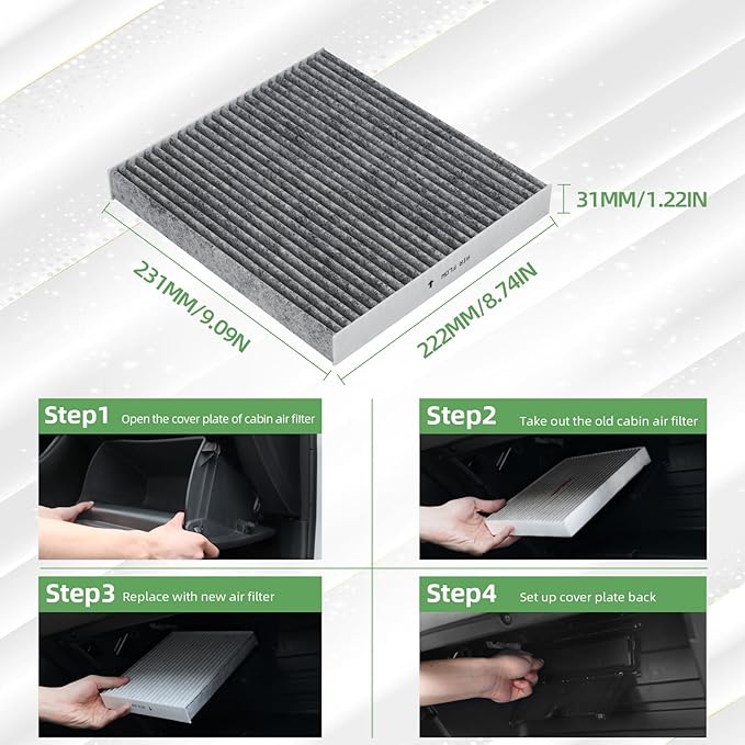 CF10134 Cabin Air Filter With Activated Carbon Replacement Compatible with Honda Civic Crosstour Acura CR-V Odyssey Accord Legend CSX ILX MDX RDX RLX TLX TSX ZDX AT134
