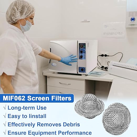 2 Pack MIF062 Fill/Vent Mesh Chamber Filter Compatible with Midmark, MIF062 Screen Filter Replacement M9/M9D, M11/M1D,1730E, 1730EK, 1730M, MIK072, MIK080