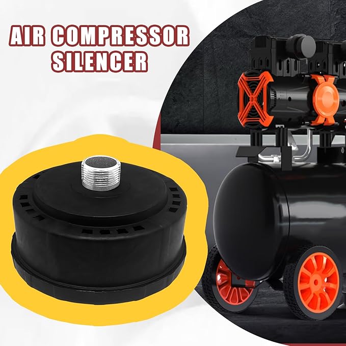 generic 1pcs 25mm/1Inch Air Compressor Noise Reducer Silencer Filter,Plastic Shell Round Muffler Filter, Black