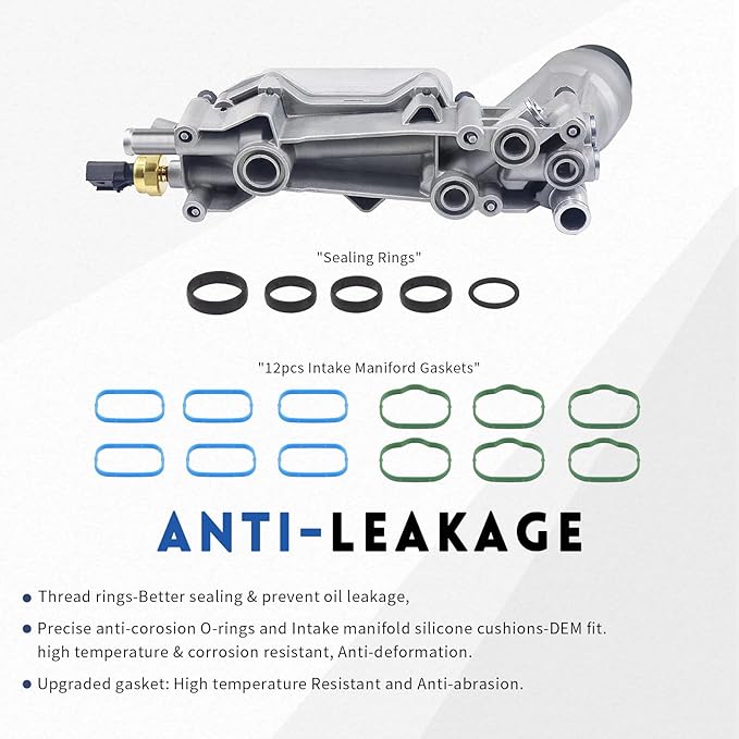 926-876 926-959 Upgraded Aluminum Engine Oil Filter Housing Kit with 3.6 Oil Cooler Adapter for 2011-2025 Dodge Charger Caravan Challenger Journey Jeep Grand Cherokee Chrysler 200 300 Town Country ram