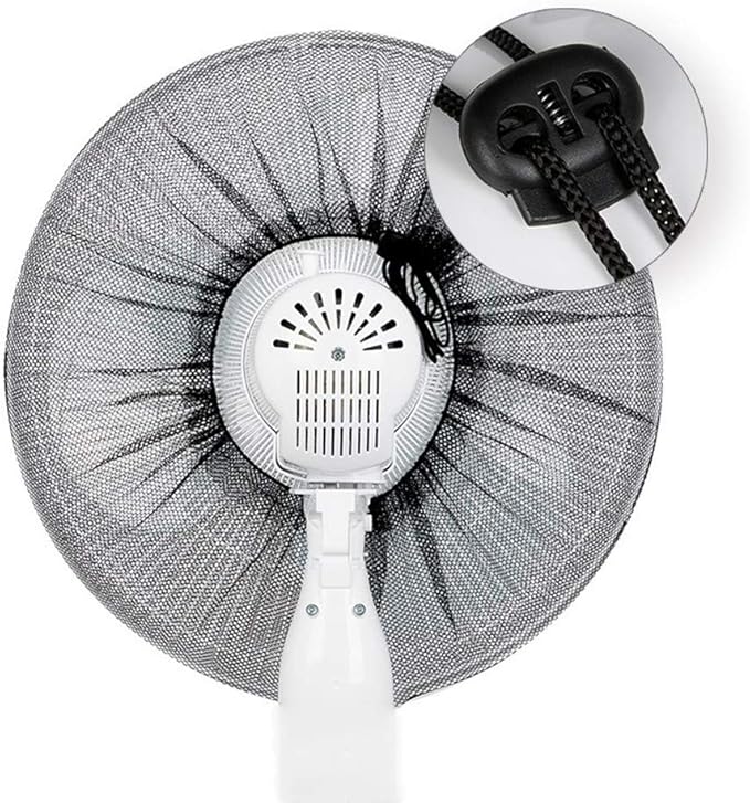 2 Pack-18" Fan Safety Protection Cover,Kid Children Finger Protect Fan Net Guard,Washable Pedestal Fans Dustproof Covers,Summer Fans Safety Dust Covers for Parents of Toddlers(1pcs/Black+1pcs/White)
