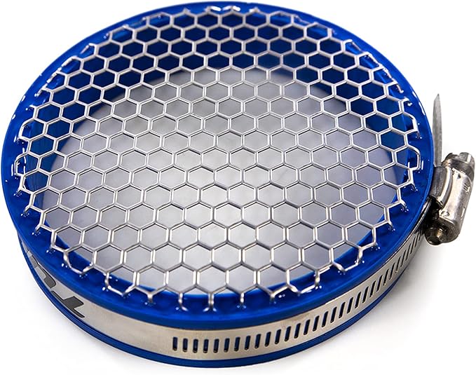 Ultra 4" Stainless Steel Turbo Air Filter – One-Piece Car Air Filter Screen for T3 T4 & T5 Turbo Kit - High-Performance Turbo Racing (Blue)
