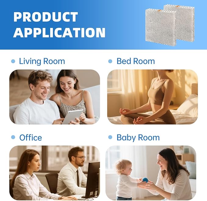 A04-1725-052 Humidifier Pad Evaporator Compatible with Skuttle A04-1725-052 Model 2000 White-Rodgers HFT2100 HFT2700 and Goodman HUM-1725052 HUM-SFTBP Replacement Filter Hard Wick 2 Packs