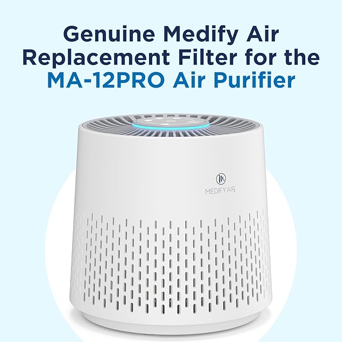 Medify MA-12 PRO Genuine Replacement Filter for Allergens, Smoke, Wildfires, Dust, Odors, Pollen, Pets | 3 in 1 with Pre-filter, True HEPA H14 and Activated Carbon for 99.99% Removal | 1-Pack