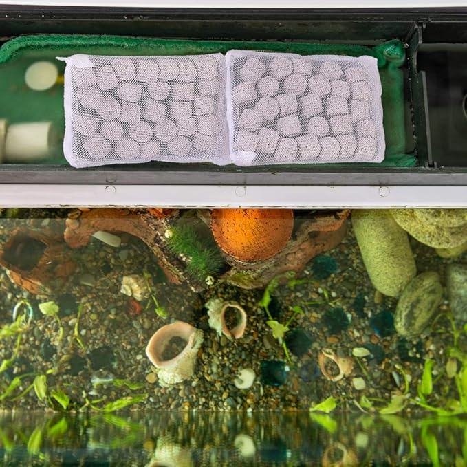 DEPEPE 10pcs 7.8 x 5.9 Inch Aquarium Filter Media Bags with Zipper for Activated Carbon, Biospheres, Ceramic Rings