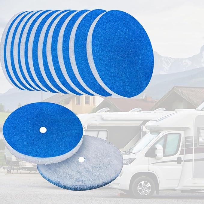 RV Air Conditioner Filter - RV 5.25" Round Air Duct AC Filter MERV-6 Replacement for AC Vent (10 Pack with Central Hole), RV Air Filter Accessories