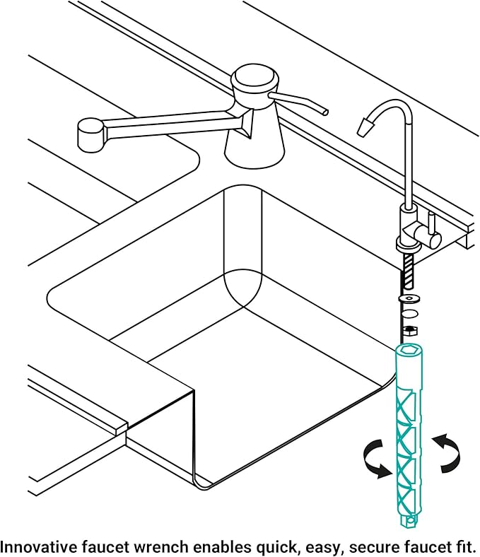 Metpure Non-airgap NSF Certified RO Faucet Reverse Osmosis Drinking Water Filtration System Water Dispenser Spout (Stainless Steel). Vase Style with Faucet Wrench.