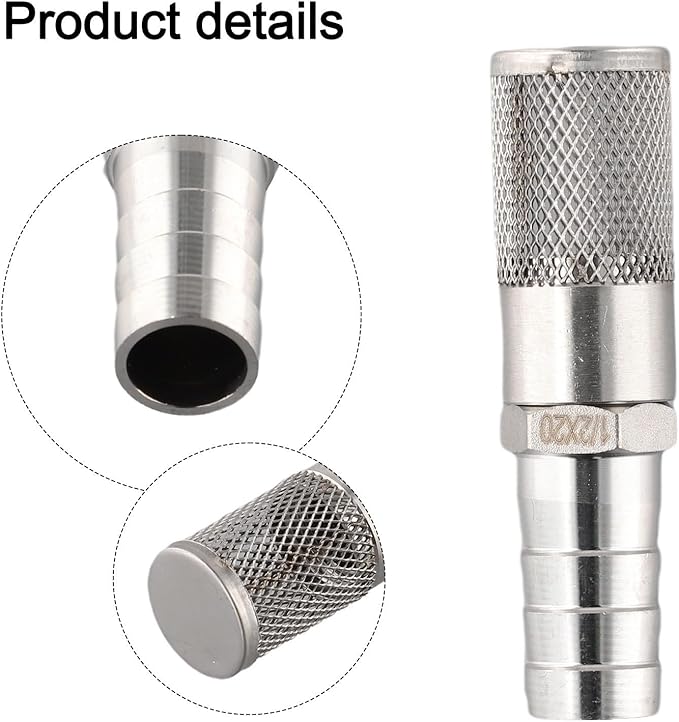 Stainless Steel 304 Hose Barb Filter 3/4 Inch (19-20mm) for Fuel Gas Line Pipe for Pump Inlet with 1.5mm Mesh Strainer, Compatible with 3/4" Hose(20mm)