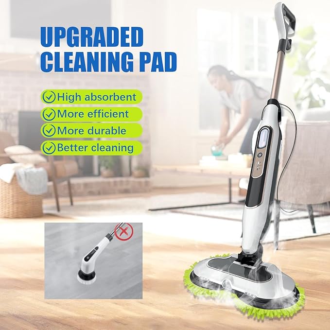 Magic Sponge Eraser Pads and Microfiber Chenilles Pads for Shark Steamer S7001 s7020 s7000amz s7000 s7001tgt s7201 s8201 S7005 s8001 Series Rotating Steam Scrubber,Scrub Sanitize at The Same
