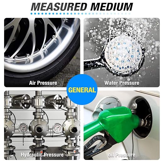 MEANLIN MEASURE 0~60Psi Plastic Frame 1/4" NPT Start and Clean Filter Pressure Gauge, Suitable for Swimming Pool, spa, Aquarium, Lower Mount
