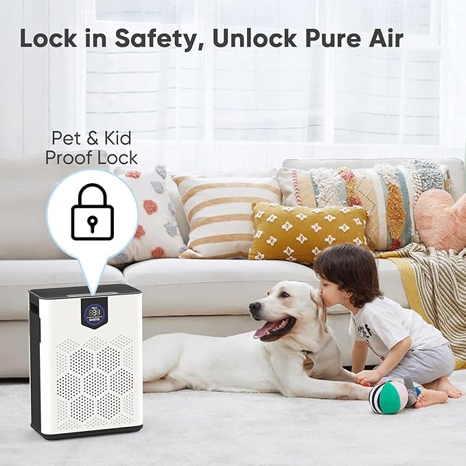 Air Purifiers for Home up to 3000 Sq Ft with Washable Filters, 2x H14 True HEPA Filter, 2xSpeed Fan with Turbo Mode, CADR 500mยณ/h Remove Pet Hair Odor, 22dB Sleep Mode for Bedroom, Large Room,Office