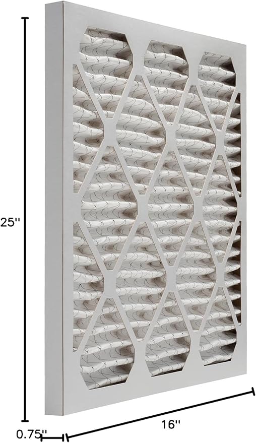 Aerostar 16x25x1 MERV 8 Air Filter, Pleated AC Furnace HVAC Filters (15.75x24.75x0.75), Electrostatically Charged for Allergies Dust Pet Dander Pollen Mold Lint, MPR 600 FPR 5, USA, 2 Pack