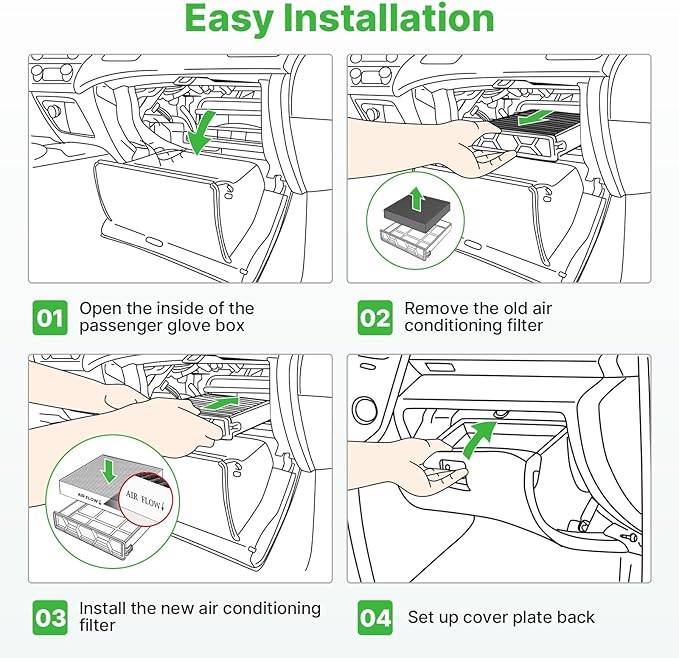 Engine+Cabin Air Filters Kit Fit for 2020-2025 2026 Kia Telluride 3.8L, 2019-2020 Hyundai Santa Fe 2.0L 2.4L Engine Air Filter Set Automotive Accessories Replacement 971333M000 CA11943