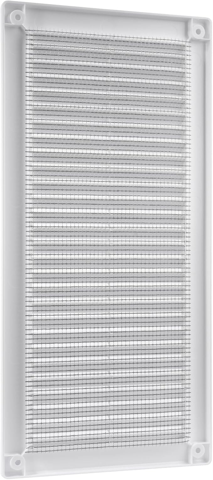 Vent Systems 4" x 11" Inch (Opening Dimensions) - Pack of 2 - Plastic White Soffit Vent Cover - Flat Rectangular Air Vent Grille - Air Vent Deflector - HVAC 6" x 12" Inch (Overall Dimensions)