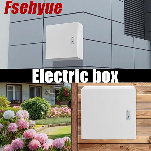 Electrical Box 16 x 16 x 6 Inch Indoor Outdoor Electrical Enclosure Box Steel Junction Box Wall Mounted Universal Electrical Project Box with Safety Locks and Mounting Plates