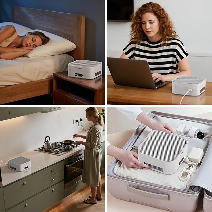 Air Purifiers for Home Bedroom Up to 600 ft², True HEPA Air Purifier for Pets Dust Dander Pollen Odor Smoke, Portable Car Air Purifier for Travel