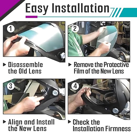 4 Pcs Face Shield Replacement Window Compatible with Jackson Safety Premium Face Shield Mask, Protective Lens for Grinding and Welding, Durable and Scratch-Resistant, Clear Tint, Uncoated
