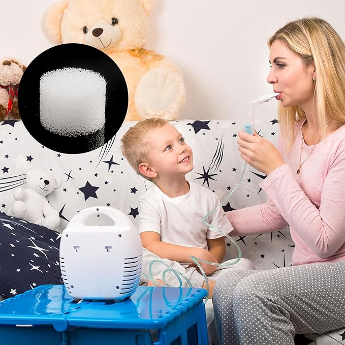 Boao 96 Pcs Nebulizer Filters Replacement Air Filter Sponge for Compressor System Accessories, Round White Sponge Air Replacement for Compressor System Cool Mist Device
