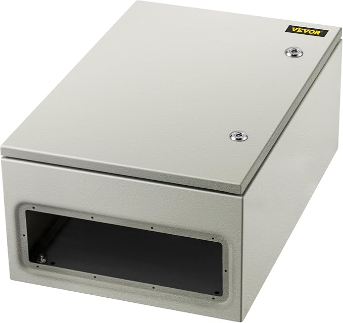 VEVOR NEMA Steel Enclosure, 24 x 16 x 10'' NEMA 4X Steel Electrical Box, IP66 Waterproof & Dustproof, Outdoor/Indoor Electrical Junction Box, with Mounting Plate