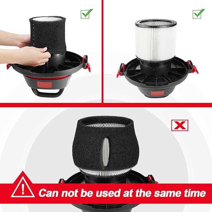 Shop-Vac 90585 Foam Sleeve Filter Replacements for Most Shop-Vac Wet/Dry Vacuum Cleaners 5 Gallon and Above, Replace Parts # 9058500, 5 Pack
