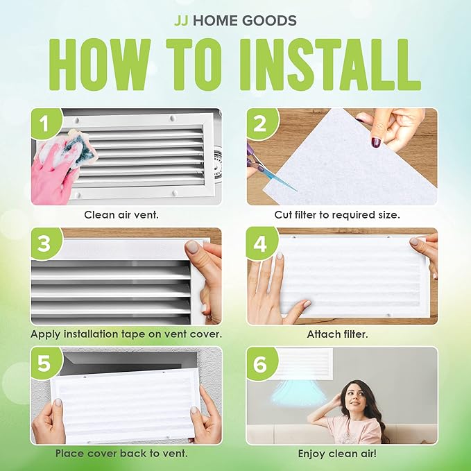 Air Vent Filters - 20"x118" makes 50 Filters w/ 197" Installation Tape,Electrostatic MERV 8 Media for AC HVAC Air Duct Filter Register & Grilles