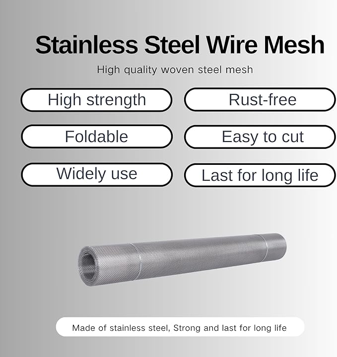 20 Mesh Stainless Steel 304 Wire Mesh Fence Screen 23.5 inches x 10 feet