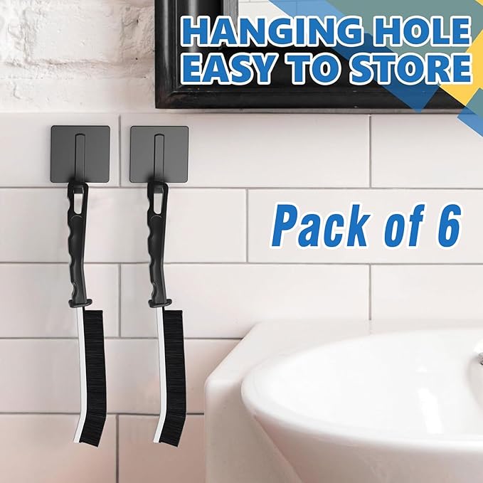 6Pcs Hard Bristle Crevice Cleaning Brush - Thin Gap, Small, Grout, Kitchen, Toilet, Bathroom, Sink, Window Cleaning Tools