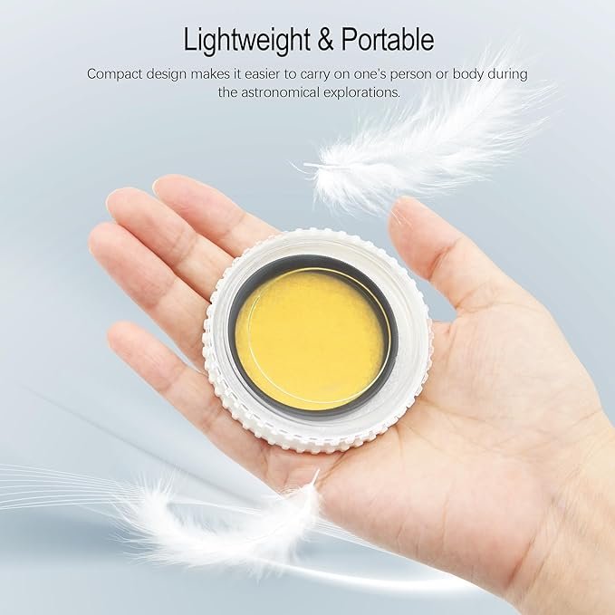 Astromania Telescope Filter, Planetary Filter with Metal Frame for Astronomical Telescope Eyepiece, 2 Inch Telescope #12 Yellow Color Filter for Enhancing Contrast in Lunar Planetary Observation