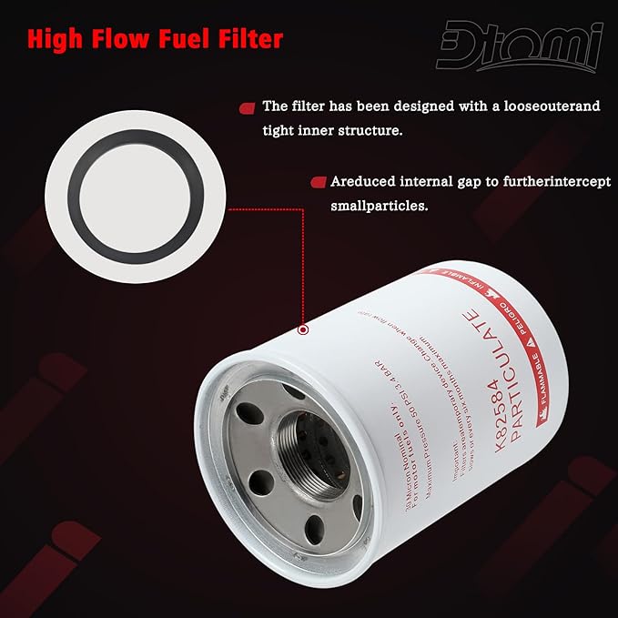 30 Micron Spin-on Fuel Filter Element, 25 GPM Diesel Gasoline Compatible With Mobile and Stationary Diesel Fuel Tank Pump