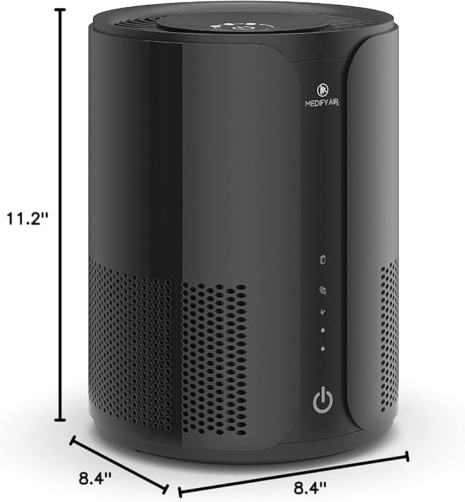 Medify MA-18 Air Purifier with H13 HEPA Filter - a Higher Grade of HEPA for 400 Sq. Ft. (99.9%) | Perfect for Office, Bedrooms, Dorms or Baby Nurseries - Black, 1-Pack