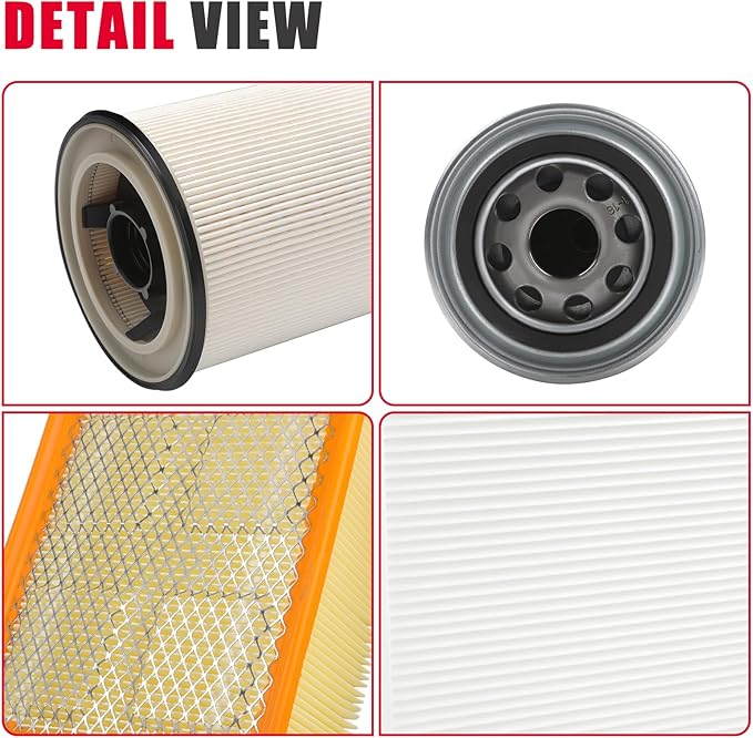 6.7L Cummins Fuel Filter Oil Filter Air Filter and Cabin Air Filter Kit Compatible with 2013-2018 Dodge RAM 2500 3500 4500 5500 Diesel Replaces 68197867AA 68157291AA 5083285AA 53034051AB 68406048AA
