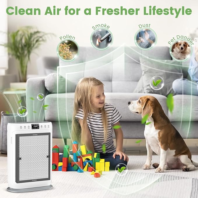 E-200 filter Replacement Compatible with LUNINO E-200 Air purifier for Home Large Room up to 1740sq.ft, 3-Stage Filtration with HEPA Air filter for Dust, Smoke, Dander, Pollen, 2 Pack