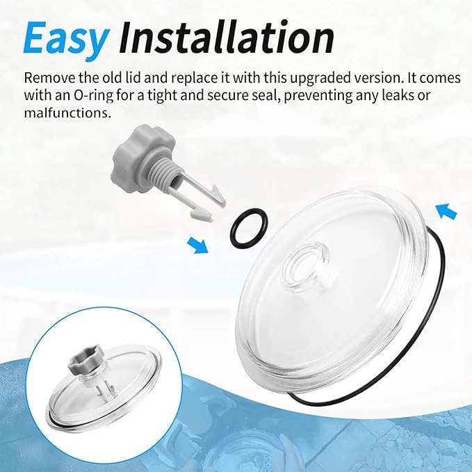 Pool Leaf Trap Cover Lid – Sand Filter Replacement Kit | Leaf Catcher Filtration Cap for Specific Model Pumps Repair Part Not Compatible with 14 or 16 Inch Equipment Pool Cleaning Accessory