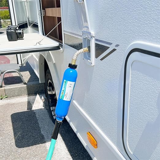 OULEME RV Water Filter, Inline Water Hose Filter for Camper, Travel Trailer, Marine, Garden, Pool, NSF Certified, Reduces Bad Taste, Odors, Chlorine