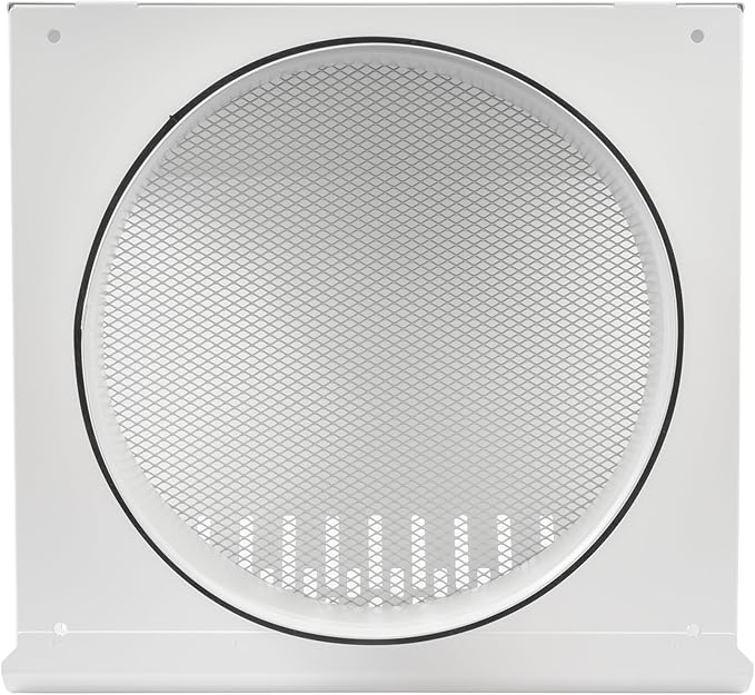 Vent Systems 10" Inch Air Supply Vent Cover with Rubber Gasket - White Galvanized Steel - Robust and Weatherproof Outdoor Air Intake Box - Duct or Surface Mounting - Rain and Snow Protection
