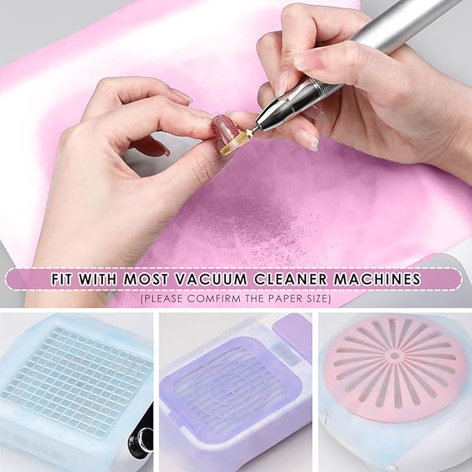 300 Sheets Nail Dust Collector Filter Paper: Disposable Dust Vacuum Filter for Most Nail Dust Fan Extractor Machine, Dust Cleaner Replacement Filter Paper Nail Tech Supplies Accessories for Home Salon