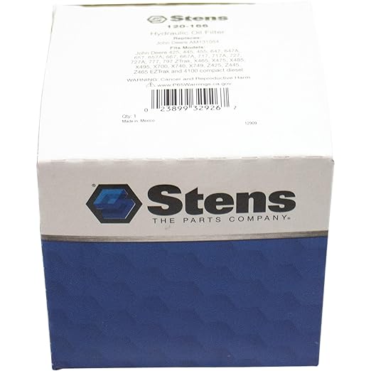Stens Hydraulic Oil Filter 120-166 Compatible with/Replacement For John Deere 425, 445, 455, 647, 647A, 727A, 777, 797 ZTrak, X465, X475, X485, X495, X700, X740, X749, Z425, Z445, Z465 EZTrak