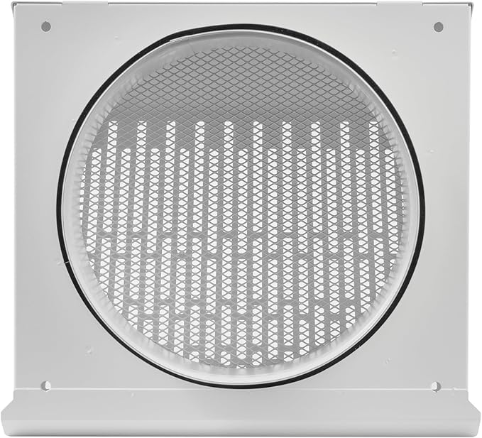 Vent Systems 8" Inch Exhaust Vent Cover with Rubber Gasket - White Galvanized Steel - Robust and Weatherproof Outdoor Air Exhaust Box - Duct or Surface Mounting - Rain and Snow Protection