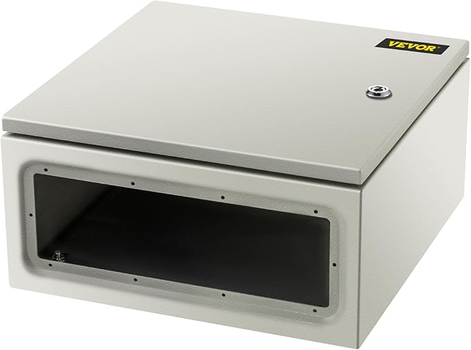 VEVOR NEMA Steel Enclosure, 16 x 16 x 8'' NEMA 4X Steel Electrical Box, IP66 Waterproof & Dustproof, Outdoor/Indoor Electrical Junction Box, with Mounting Plate