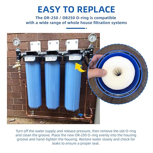 OR-250 o-Ring Compatible with Culligan Water Filter Housing WH-HD200-C, 3M 3WH-HD-S01, Dupont WFAO100,Replacement for Dupont WFAO100,HF45-ORING(2 Pack)