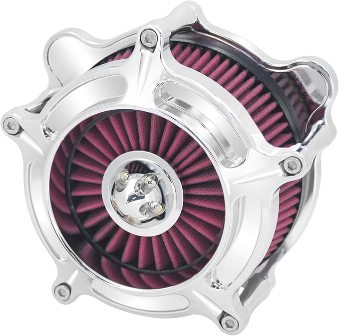 HDBUBALUS Motorcycle CNC Spike Air Cleaner Air Filter Intake System Filter (C-For Touring Trike 08-16, Softail 16-17,Dyna 17)