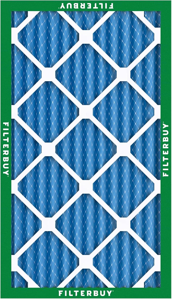 Filterbuy 10x24x2 Air Filter MERV 13 Optimal Smoke & Allergy Defense (1-Pack), Electrostatic Pleated HVAC AC Furnace Filters Replacement, Made in USA (Actual Size: 9.50 x 23.50 x 1.75)