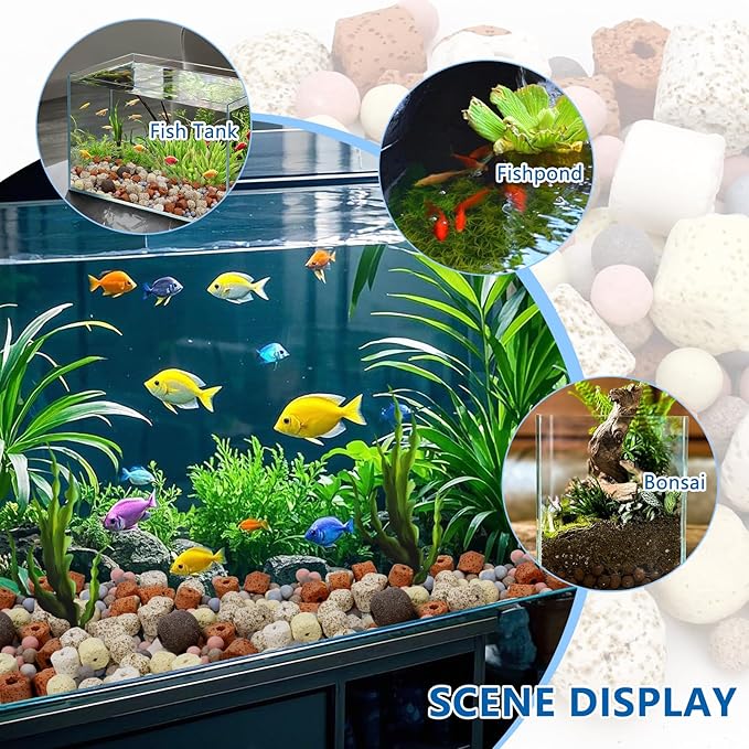 Bio Aquarium Filter Media, Bio Ceramic Ring Balls Media Set for Aquarium Filter, Pond and Fish Tank (500g, 1.1lb)