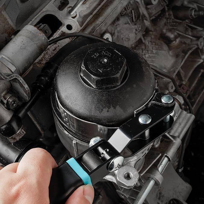 DURATECH Small Swivel Oil Filter Wrench,5 Gear Adjustment Oil Filter Removal Tool Fits Filters 2-3/4" to 3-1/4", Ideal for Car Repair Tools