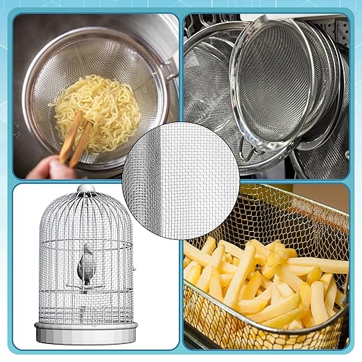 SATINIOR 2 Packs 11.8 x 39.3 Inch 304 Stainless Steel Woven Wire Mesh Fine Screen for Vent, Garden, Cage, Window Screen, Filter, Filtration Cloth, Vent Mesh (5 Mesh)