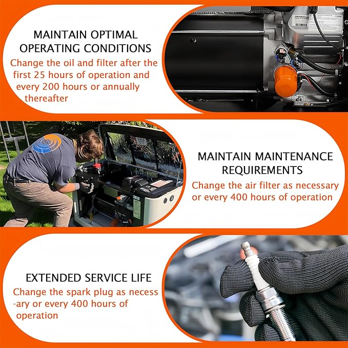 6485 Maintenance Kit 2-Pack for 16-26kW Air Cooled Standby Generators (999cc Engine) | Double Value Bundle with 070185E Oil Filters, 0J8478S Air Filters, RC12YC Spark Plugs | 1-Year Warranty